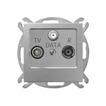 Gniazdo antenowe RTV-DATA Srebro As Ospel GPA-GD/m/18 z wejściami TV, DATA i R