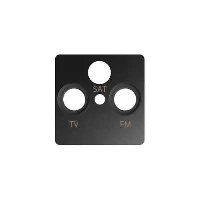 Grafitowa pokrywa gniazda antenowego R-TV-SAT z serii Simon 82, producent Kontakt-Simon.