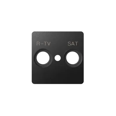 Grafitowa pokrywa gniazda antenowego RTV-SAT z serii Simon 82, producenta Kontakt-Simon.