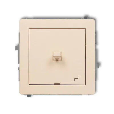 Łącznik schodowy w stylu amerykańskim Karlik DECO, kolor beżowy, model 1DWPUS-3, z symbolem schodów.