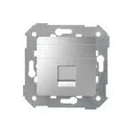 Pokrywa gniazda RJ45 Simon 82, płaska, aluminiowa, z żaluzją, do montażu natynkowego.