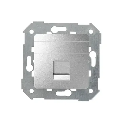 Pokrywa gniazda RJ45 Simon 82, płaska, aluminiowa, z żaluzją, do montażu natynkowego.
