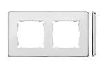 Ramka podwójna Simon 82 Detail SELECT-metal, biała z chromowaną ramką, na dwa moduły.