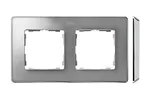 Ramka podwójna Simon 82 Detail SELECT-metal z aluminium i chromowaną podstawą, numer katalogowy 8201620-093.