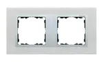 Ramka podwójna Simon 82 Nature w kolorze Inox mat z aluminium, idealna do montażu podwójnych mechanizmów.