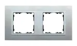 Ramka podwójna Simon 82 Nature w kolorze aluminium, wykonana z aluminium, z miejscem na dwa moduły.