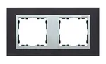 Ramka podwójna Simon 82 Nature w kolorze czarnym z aluminium, model 82927-38