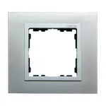 Ramka pojedyncza Simon 82 Nature w kolorze aluminium, wykonana z aluminium, idealna do nowoczesnych wnętrz.
