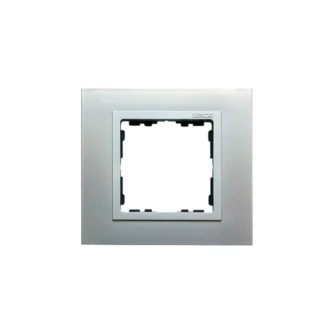 Ramka pojedyncza Simon 82 Nature w kolorze aluminium, wykonana z aluminium, idealna do nowoczesnych wnętrz.