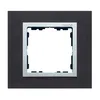 Ramka pojedyncza Inox czarny / Aluminium Simon 82 Nature - 82917-38
