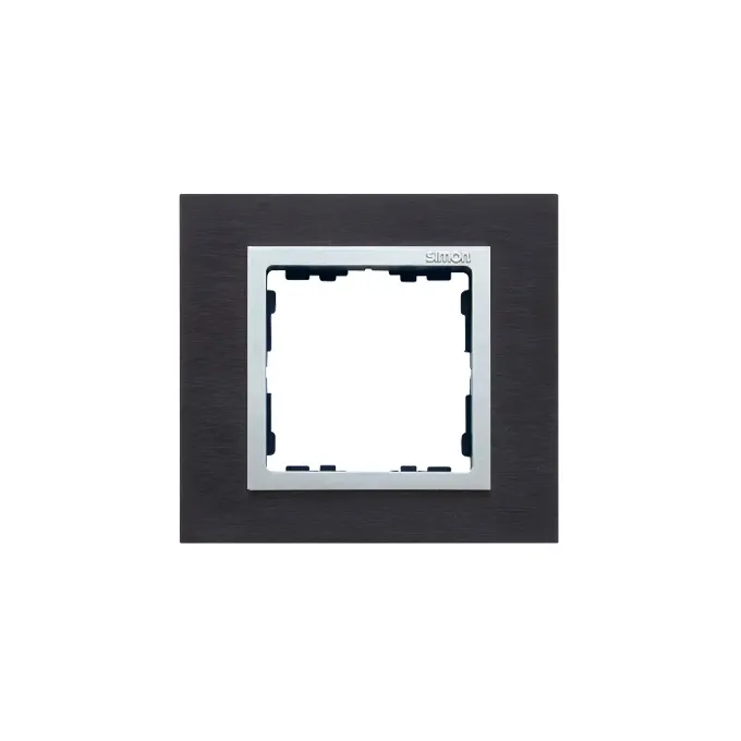 Ramka pojedyncza Simon 82 Nature w kolorze czarnym z aluminium, model 82917-38