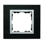 Ramka pojedyncza Simon 82 Nature w kolorze łupka i aluminium, z widocznym logo producenta.