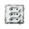 Gniazdo potrójne EURO Biały połysk Sonata - GP-3R/m/00