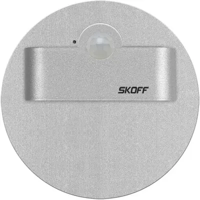 Aluminiowa oprawa Rueda Short LED marki Skoff z czujnikiem ruchu, emitująca zimne światło.