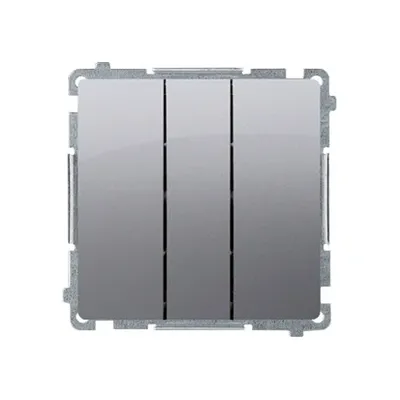 Łącznik potrójny Simon Basic stal nierdzewna z podświetleniem LED 10AX, model BMW31L.01/21