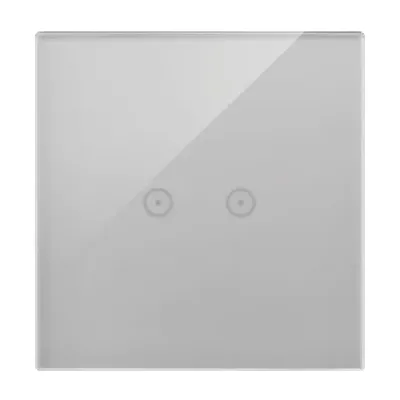 Panel dotykowy Simon 54 Touch DSTR12/71 w kolorze srebrna mgła, z dwoma poziomymi polami dotykowymi.