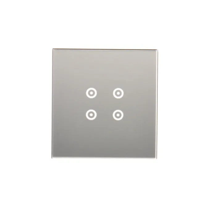 Panel dotykowy Simon 54 Touch DSTR14/71 w kolorze srebrna mgła, z czterema podświetlanymi polami dotykowymi, 1-modułowy.