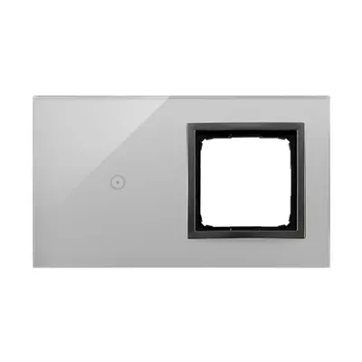 Panel dotykowy Simon 54 Touch DSTR210/72 w kolorze burzowa chmura, z jednym polem dotykowym i jednym otworem na osprzęt.