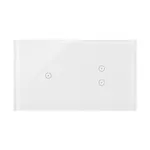 Panel dotykowy Simon 54 Touch DSTR213/70 w kolorze białej perły, z jednym polem dotykowym i dwoma pionowymi polami dotykowymi.