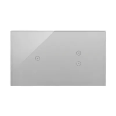 Panel dotykowy Simon 54 Touch DSTR213/71 w kolorze srebrna mgła, z jednym polem dotykowym i dwoma pionowymi polami dotykowymi.