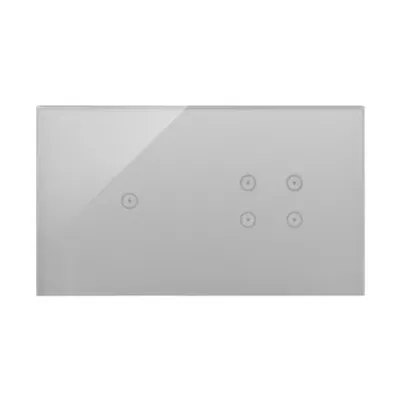 Panel dotykowy Simon 54 Touch DSTR214/71 w kolorze srebrna mgła, z jednym polem dotykowym i czterema polami dotykowymi.
