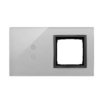 Panel dotykowy Simon 54 Touch DSTR230/72 w kolorze burzowa chmura, z dwoma polami dotykowymi i otworem na osprzęt.