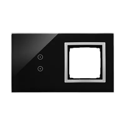 Panel dotykowy Simon 54 Touch DSTR230/74 "Księżycowa lawa" z dwoma polami dotykowymi i otworem na osprzęt.