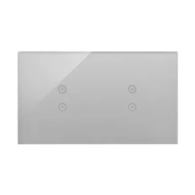 Panel dotykowy Simon 54 Touch DSTR233/71 w kolorze srebrna mgła, z czterema pionowymi polami dotykowymi, na jednolitym tle.