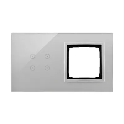 Panel dotykowy Simon 54 Touch DSTR240/71 w kolorze srebrna mgła, z 4 polami dotykowymi i otworem na osprzęt.