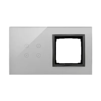 Panel dotykowy Simon 54 Touch DSTR240/72 w kolorze burzowa chmura, z 4 polami dotykowymi i otworem na osprzęt.