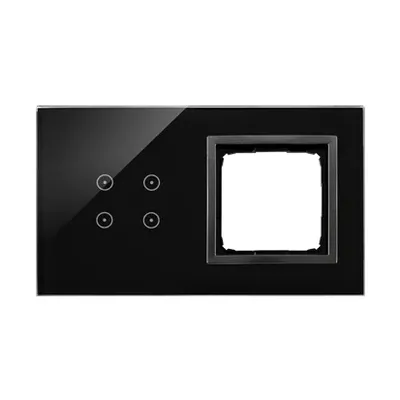 Panel dotykowy Simon 54 Touch DSTR240/73 w kolorze czarnym, z 4 polami dotykowymi i otworem na osprzęt.