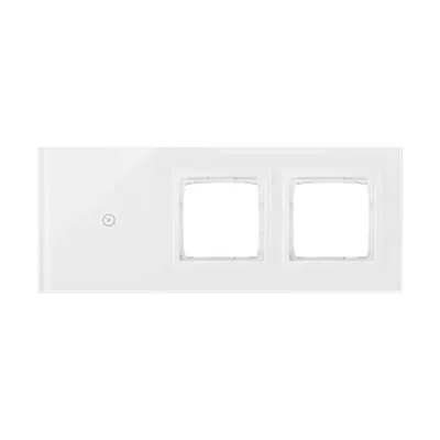 Panel dotykowy Simon 54 Touch DSTR3100/70 w kolorze biała perła, z jednym polem dotykowym i dwoma otworami na osprzęt.
