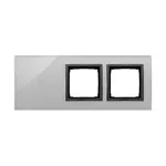 Panel dotykowy Simon 54 Touch DSTR3100/72 w kolorze burzowa chmura, z jednym polem dotykowym i dwoma otworami na osprzęt.