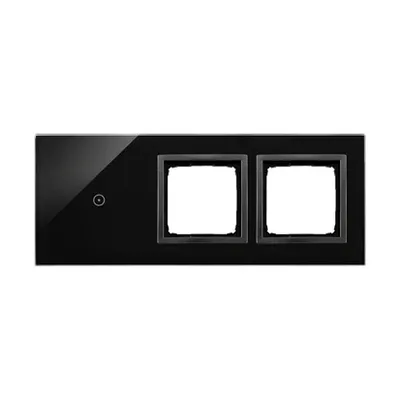 Panel dotykowy Simon 54 Touch DSTR3100/73 w kolorze zastygłej lawy, z jednym polem dotykowym i dwoma otworami na osprzęt.