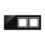 Panel dotykowy Simon 54 Touch DSTR3100/74 w kolorze księżycowej lawy, z jednym polem dotykowym i dwoma otworami na osprzęt.
