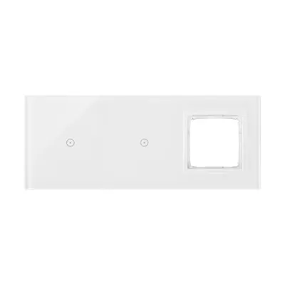 Panel dotykowy Simon 54 Touch DSTR3110/70 w kolorze biała perła, z dwoma polami dotykowymi i jednym otworem na osprzęt.