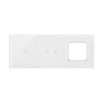 Panel dotykowy Simon 54 Touch DSTR3120/70 w kolorze biała perła, z jednym polem dotykowym i dwoma poziomymi polami dotykowymi, otwór na osprzęt.