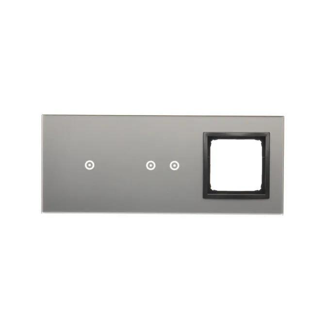 Panel dotykowy Simon 54 Touch DSTR3120/72 w kolorze burzowej chmury, z trzema polami dotykowymi i jednym otworem na osprzęt.