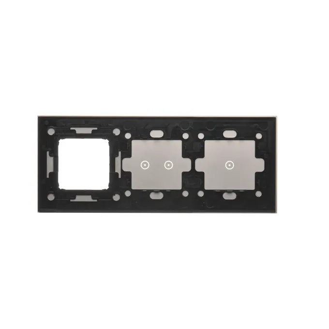 Panel dotykowy Simon 54 Touch DSTR3120/72 z miejscem na 1 moduł i 2 poziome pola dotykowe.