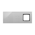 Panel dotykowy Simon 54 Touch DSTR3140/71 w kolorze srebrnej mgły, z jednym polem dotykowym, czterema polami dotykowymi i otworem na osprzęt.