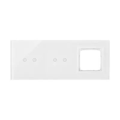 Panel dotykowy Simon 54 Touch DSTR3220/70 w kolorze biała perła, z czterema polami dotykowymi i jednym otworem na osprzęt.