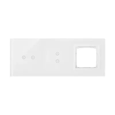 Panel dotykowy Simon 54 Touch DSTR3230/70 w kolorze biała perła, z 4 polami dotykowymi i otworem na osprzęt.