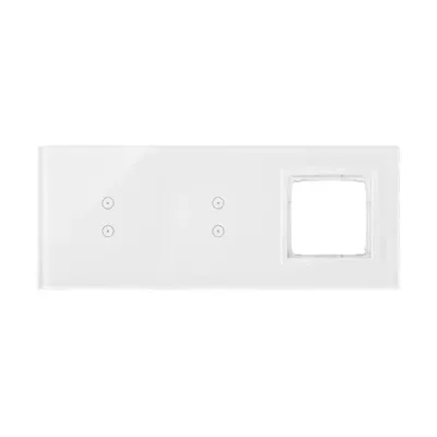 Panel dotykowy Simon 54 Touch DSTR3330/70 w kolorze biała perła, z czterema polami dotykowymi i jednym otworem na osprzęt.