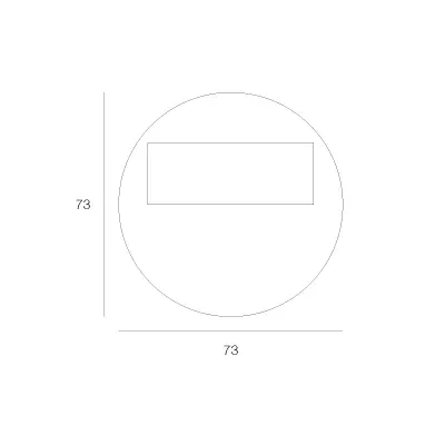 Schemat techniczny oprawy Rueda Short LED z czujnikiem ruchu Skoff, wymiary 73x73 mm.