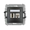 Gniazdo HDMI 2.0 + RJ45, kat.5e (z polem opisowym) Grafitowy Karlik MINI - 11MGHK-45e