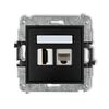 Gniazdo HDMI 2.0 + RJ45, kat.5e (z polem opisowym) Czarny mat Karlik MINI - 12MGHK-45e