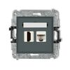 Gniazdo HDMI 2.0 + RJ45, kat.5e (z polem opisowym) Grafitowy mat Karlik MINI - 28MGHK-45e