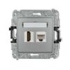 Gniazdo HDMI 2.0 + RJ45, kat.5e (z polem opisowym) Srebrny metalik Karlik MINI - 7MGHK-45e