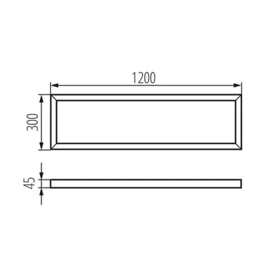 Rama montażowa natynkowa Kanlux ADTR 12030 SR IP-20, wymiary 1200x300x45 mm, kolor srebrny.