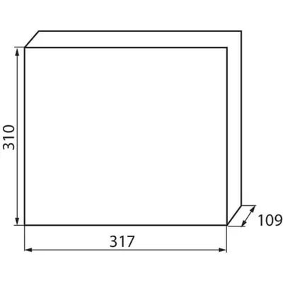 Schemat techniczny rozdzielnicy podtynkowej Kanlux KDB-F24T o wymiarach 317x310x109 mm, 24 moduły, IP-30.